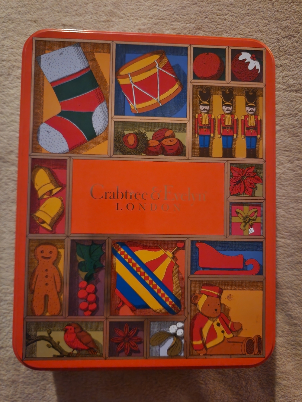 Crabtree & Evelyn Orange Holiday Keepsake Tin
